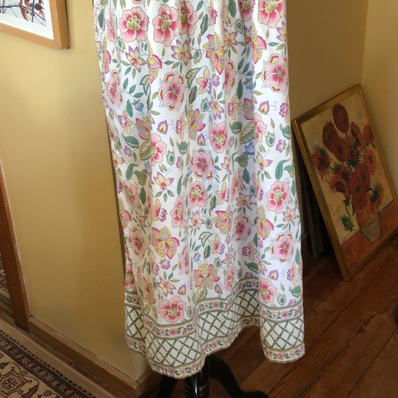 Vintage SUTA Floral Dress PinTuck Nepal BREEZY FUN Cottage Core Ruffle Flounce - Picture 4 of 8